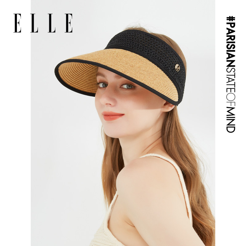 ELLE户外女夏季大檐遮阳防晒帽图片