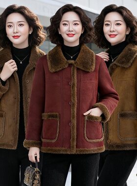 中年妈妈外套春装洋气开衫2026新款宽松风衣短款中老年女时尚夹克