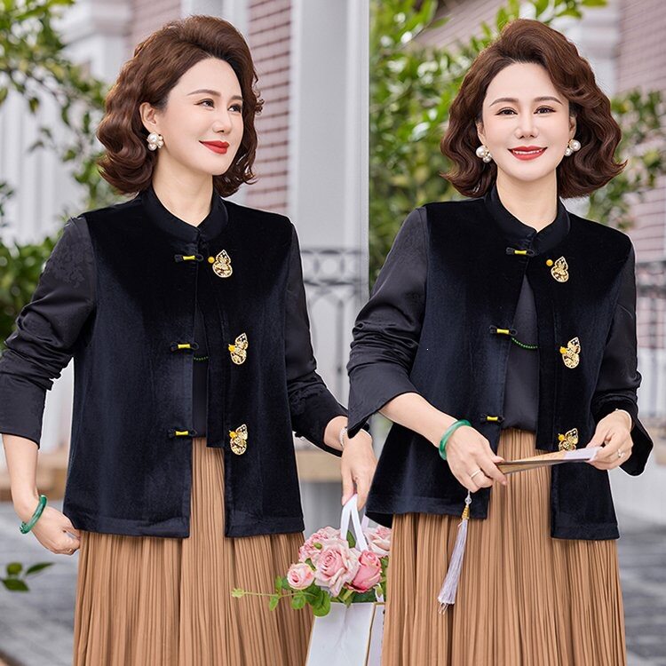 中年妈妈秋装短款风衣外套2026新款洋气中老年女装时尚夹克上衣服