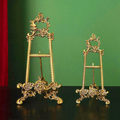 复古美式 雕花黄铜赏盘支架盘子展示架金属架托盘摆件展示架盘架