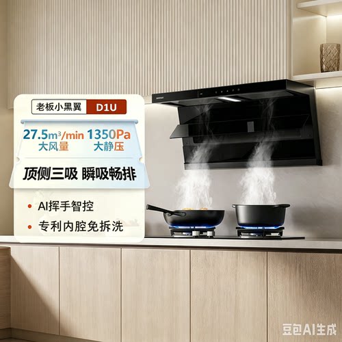老板小黑翼D1U/D2/D2U家用抽油烟机超薄顶侧双吸27N1S烟灶联动