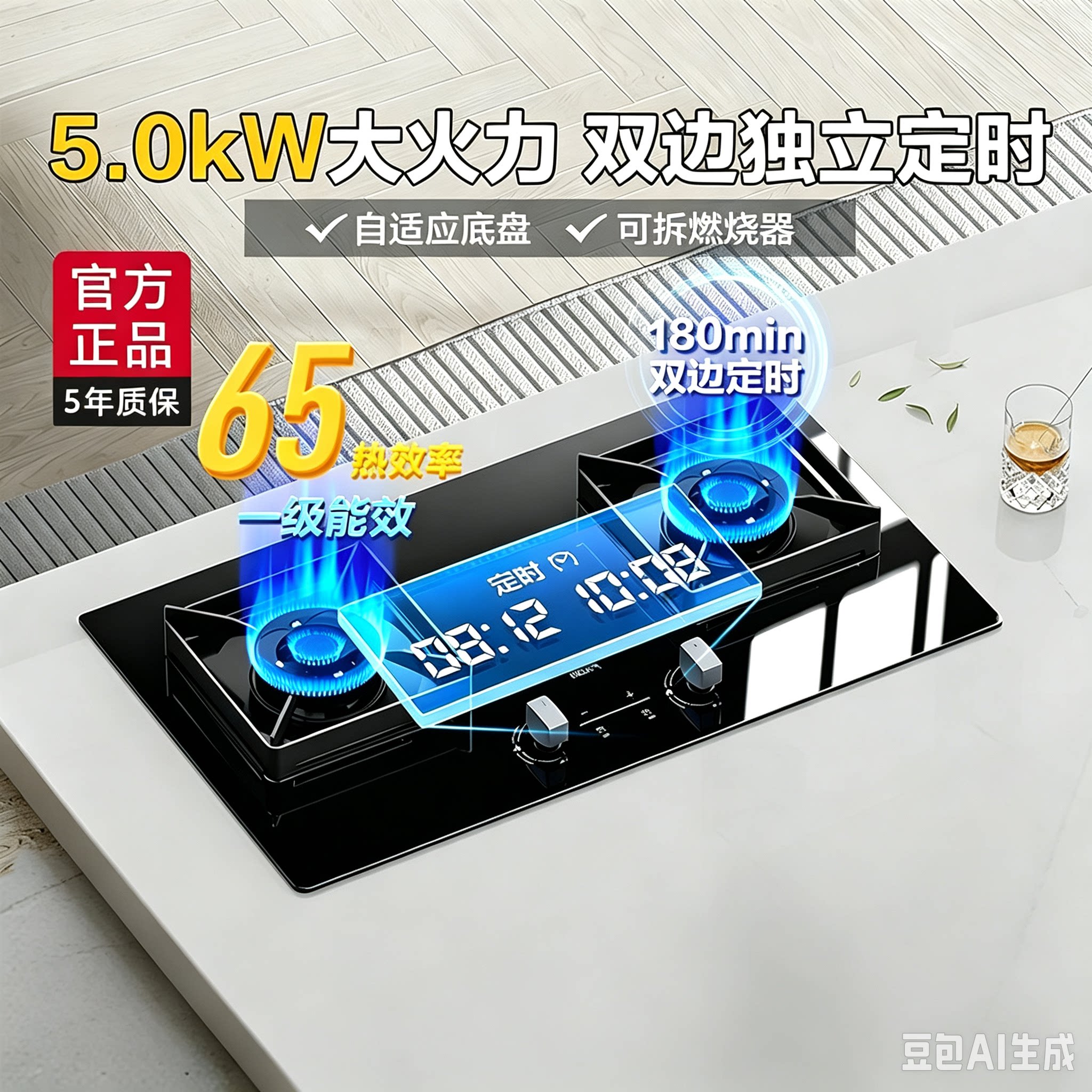 老板名气A6812BH/A6812B/A6820B/A6830B家用台嵌两用定时燃气灶