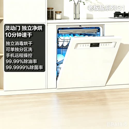 老板盐系W76D-G1/G2洗碗机嵌入式 W76X-G1P家用大容量全自动黑白