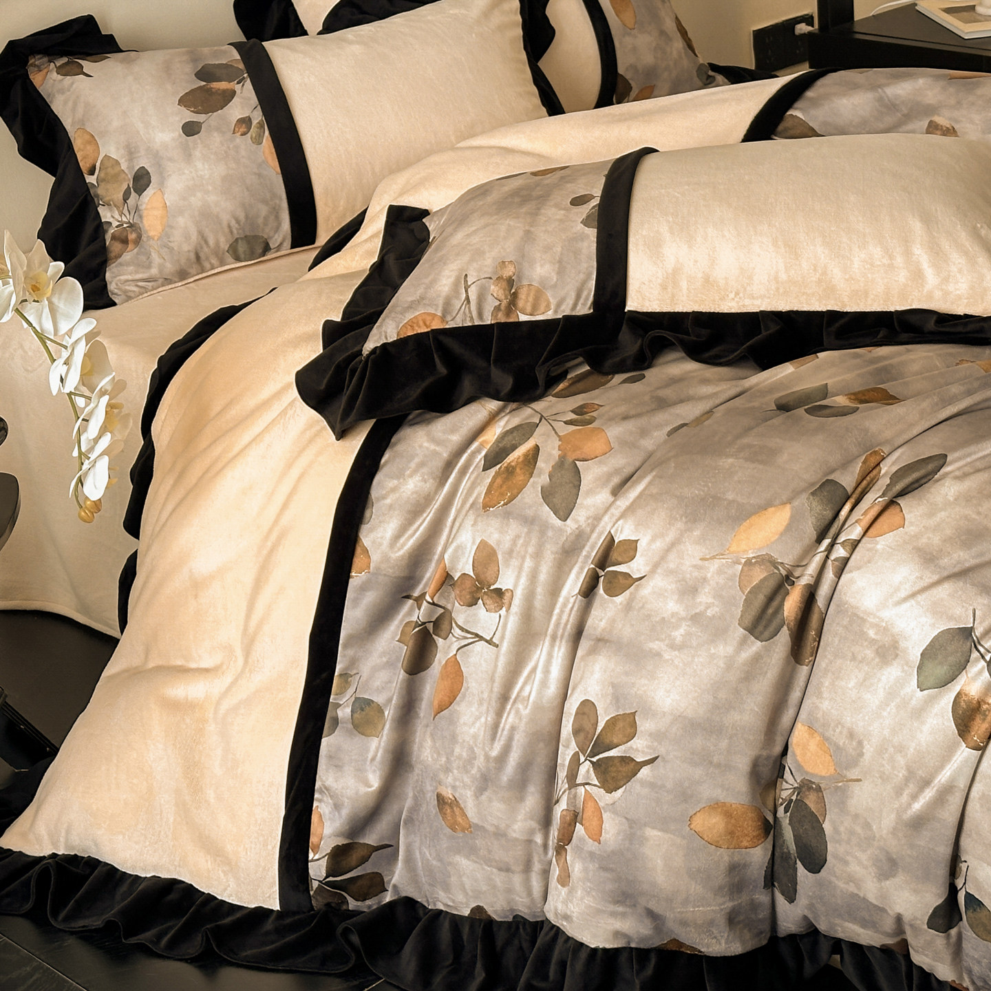 法式复古A类加厚牛奶绒四件套冬季防静电珊瑚绒被套双面加绒床品4,床上用品,床品套件/四件套/多件套,淘宝优惠券,粉丝福利购,淘宝优惠卷