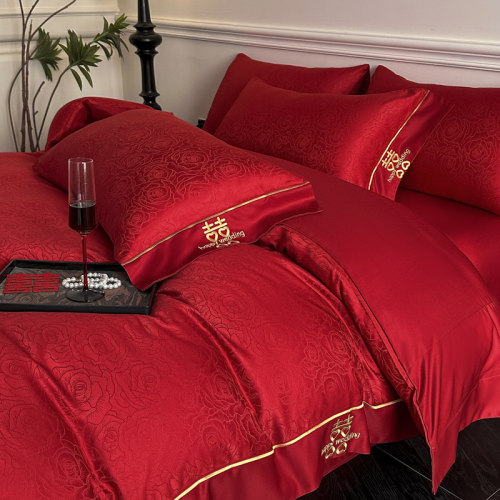 高档提花结婚床上四件套新婚床品