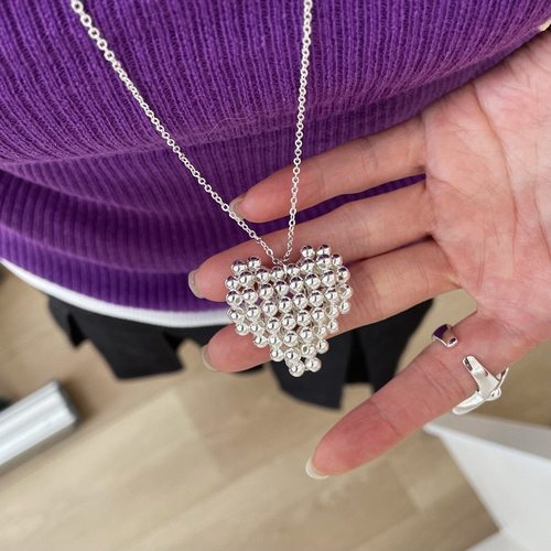 韩国新款手工复古时尚爱心项链