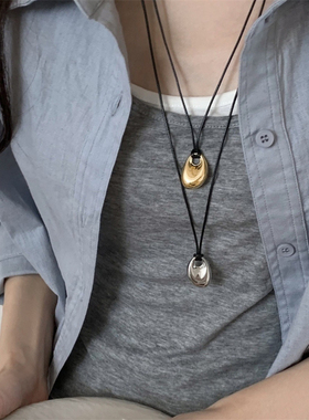 不规则金属吊坠毛衣链