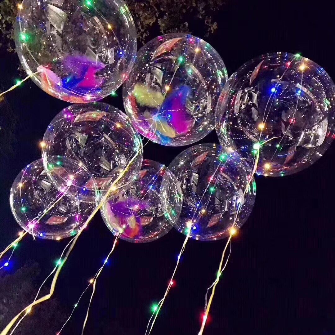 夜光气球带灯波波球冬LED彩灯led