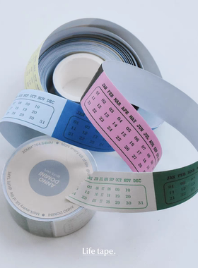 soii手帐分装|人生磁带Lifetape 书写纸胶带日历月计划标记时间