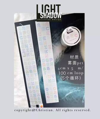 soii手帐分装|WWstudio 贴纸卷《镂空字母》pet雾面模切