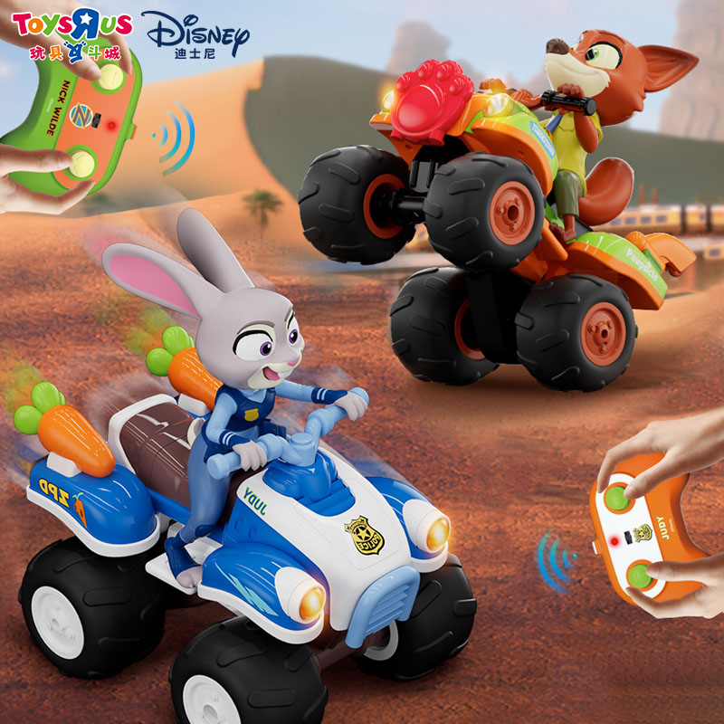 迪士尼疯狂动物城沙滩车尼克朱迪儿童惯性车遥控车手办摆件玩具