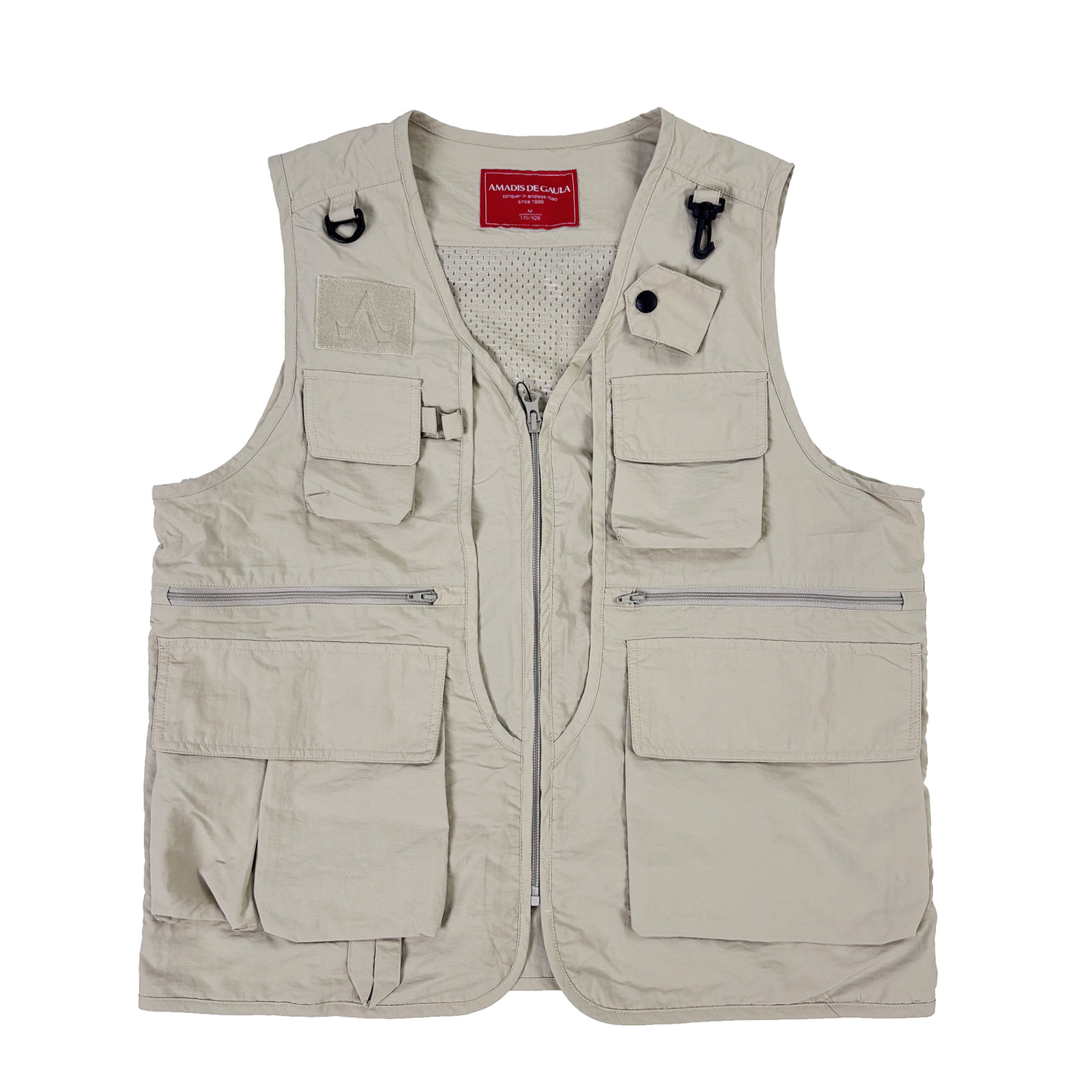 阿玛男款春夏季钓鱼马甲多功能防水网眼透气多口袋工装摄影师背心