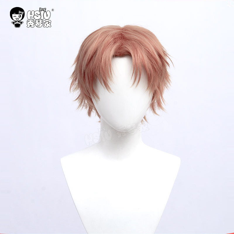 秀琴家 光与夜之恋 夏鸣星 cos假发 中分反翘男cosplay短发浅棕色