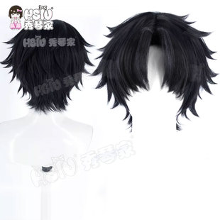 秀琴家 谷围南亭 高影cos假发 黑色混蓬中分反翘 头七怪谈朱耀星