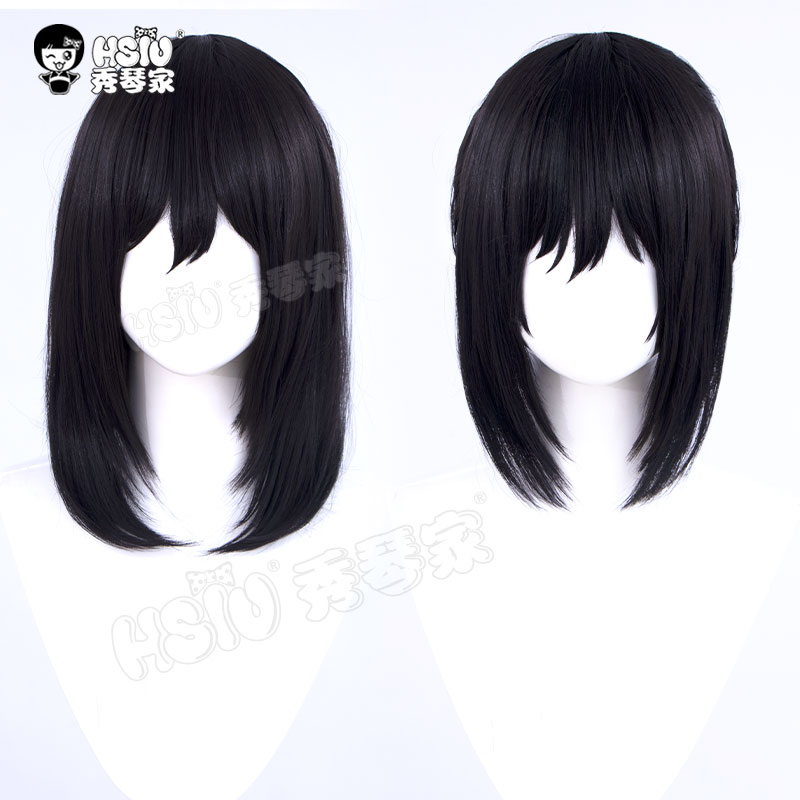 秀琴家 进击的巨人 三笠cos假发 成年扎发款 黑色内扣齐碎