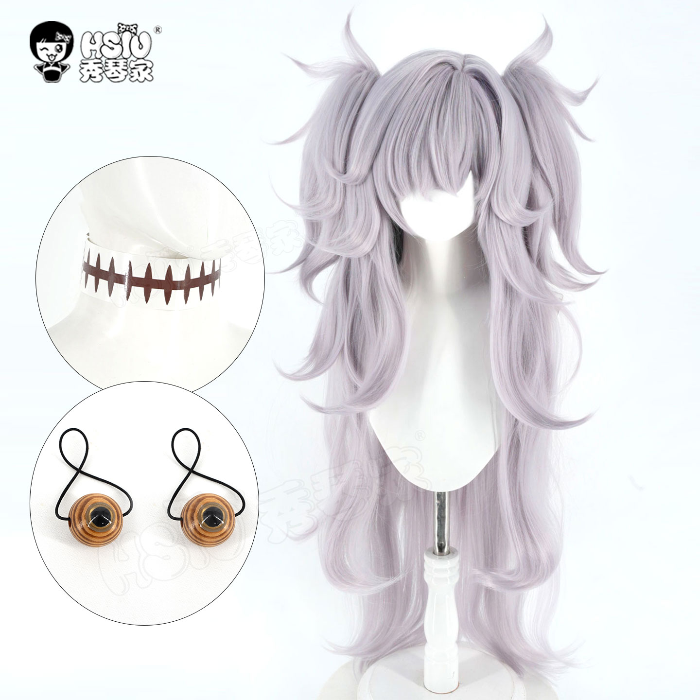 秀琴家 碧蓝档案 板垣庚cos假发 板垣鹿江 特调灰色长发