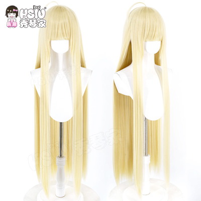 秀琴家 辉耀姬 超时空辉夜姬cos假发 现实常服假毛 黄色长直发
