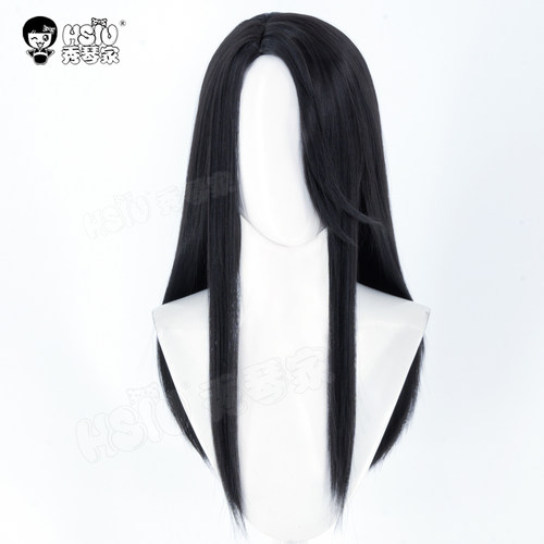 秀琴家 无畏契约 奇乐cos假发  Valorant Killjoy 黑色60CM长假毛