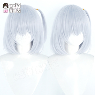秀琴家 神様ちゅ～ず 神明选择 白鸠祈理cos假发 galgame蓝白假毛