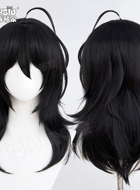 秀琴家 偶像梦幻祭 ES UNDEAD 朔间零cos假发 黑色中长卷翘假毛