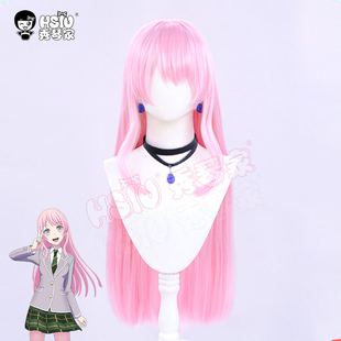 BanG Dream!It's MyGO!!!千早爱音cos假发 樱花粉色 仿真头皮长直