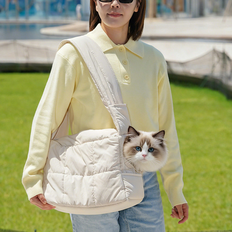 宠物秋冬季可调节猫咪狗狗露头外带包防风单肩手提包小型犬保暖包