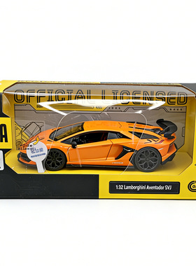 CCA彩珀成真1:32合金兰博基尼SVJ赛跑汽车模型开门儿童玩具轿车礼