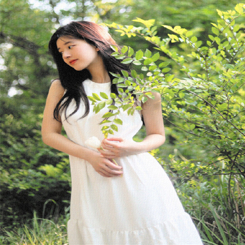 明星赵露思同款2020年夏白色无袖法式文艺范仙女连衣裙小白裙