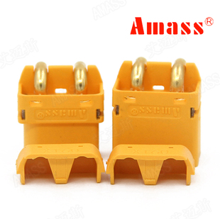 连接器XT60板式 Amass 电路板用90度脚 XT60PW插头 板插头 卧式