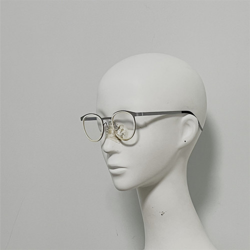 9704-6 纯天然牛角配钛眼镜 光学镜 无螺丝设计 复古小圆框装饰镜