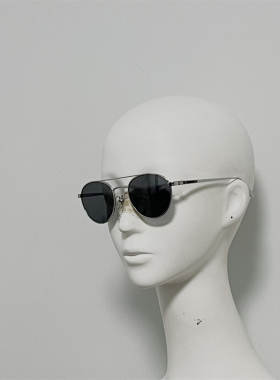 DU 登样品11 钛金属框配天然牛角饰片太阳镜 复古双梁小圆框墨镜