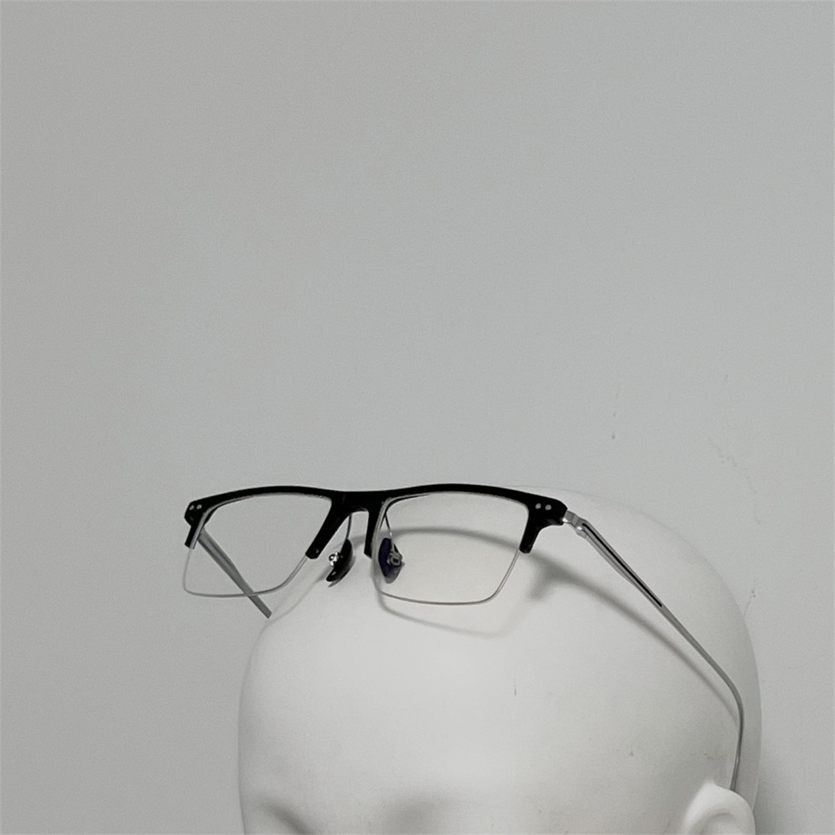 590 纯天然水牛角框配钛金属半框眼镜 光学镜配光镜 超大方框 18G