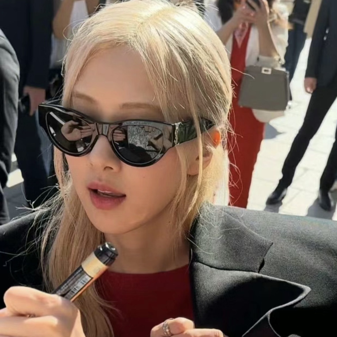 SLM94 女式意产进口板材太阳镜 大框猫眼修脸墨镜 明星款 INS热款