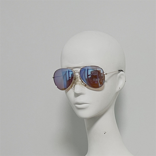 G0438 飞行员式太阳镜 蛤蟆镜 浅蓝色镀膜偏光镜片墨镜 超轻16克