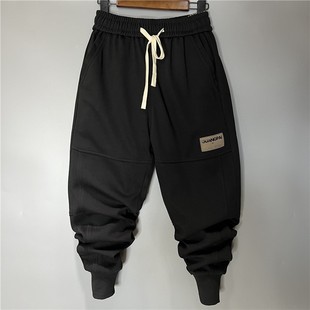 哈伦宽松百搭休闲松紧腰弹力小脚束口长裤 秋冬大码 男士 卫裤 运动裤