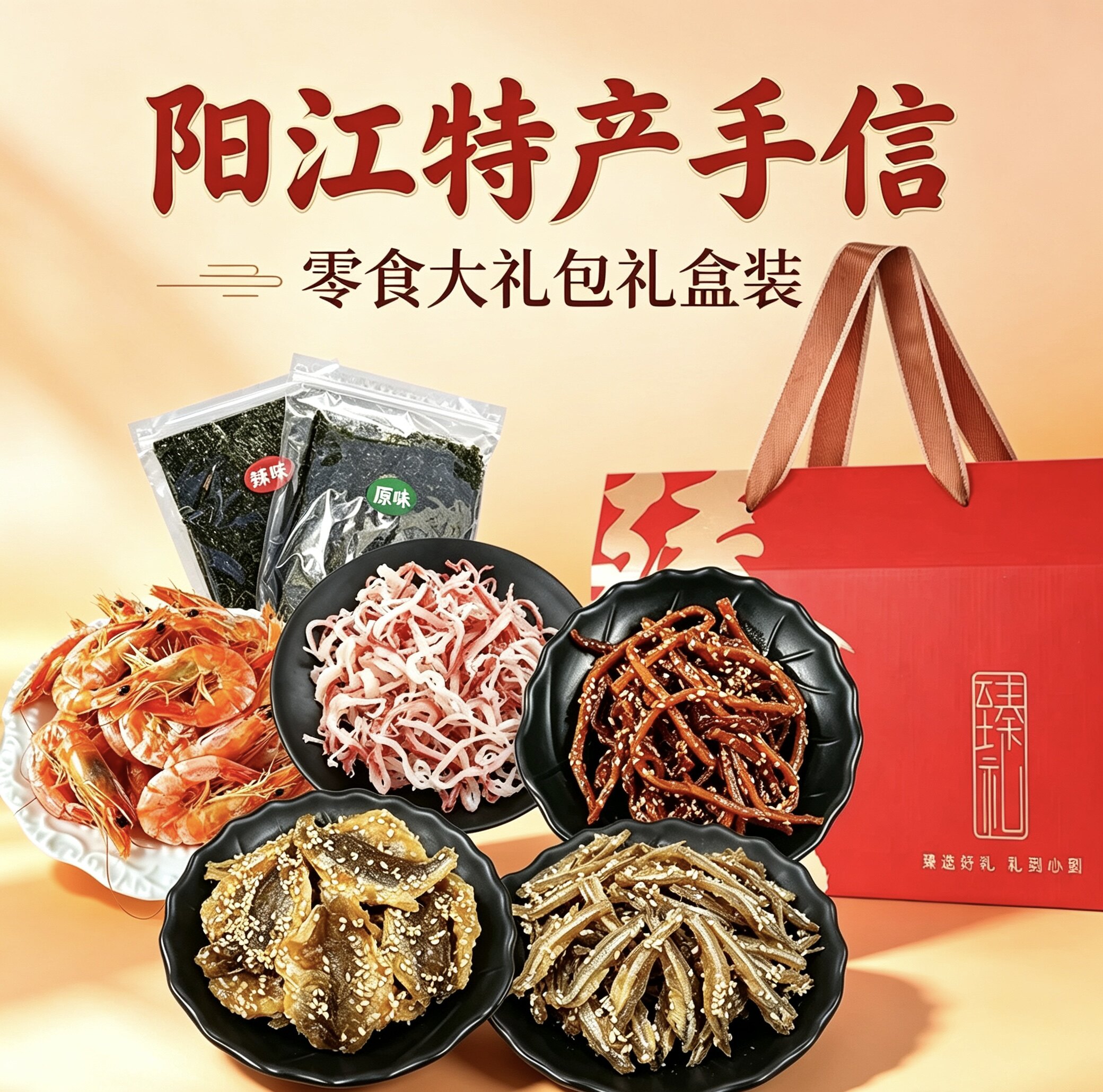 阳江特产海鲜鱿鱼丝即食礼盒