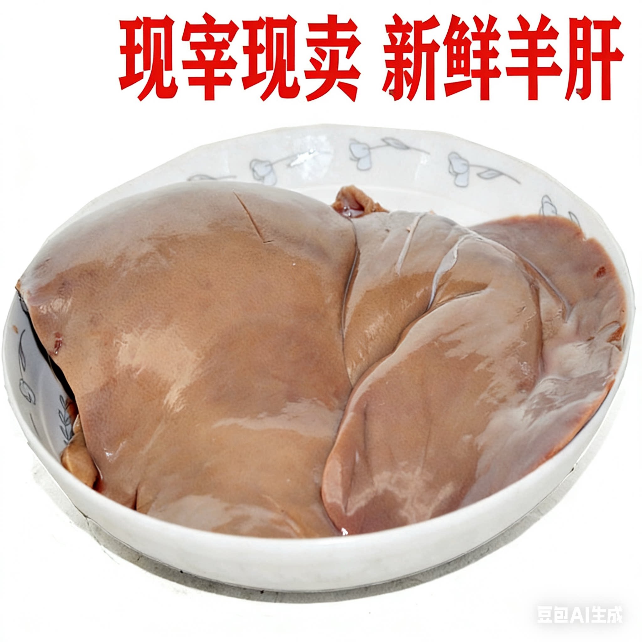 清真食品现宰现卖新鲜羊肝生鲜羊肝整个羊肝农家散养羊生羊肝尖鲜图片