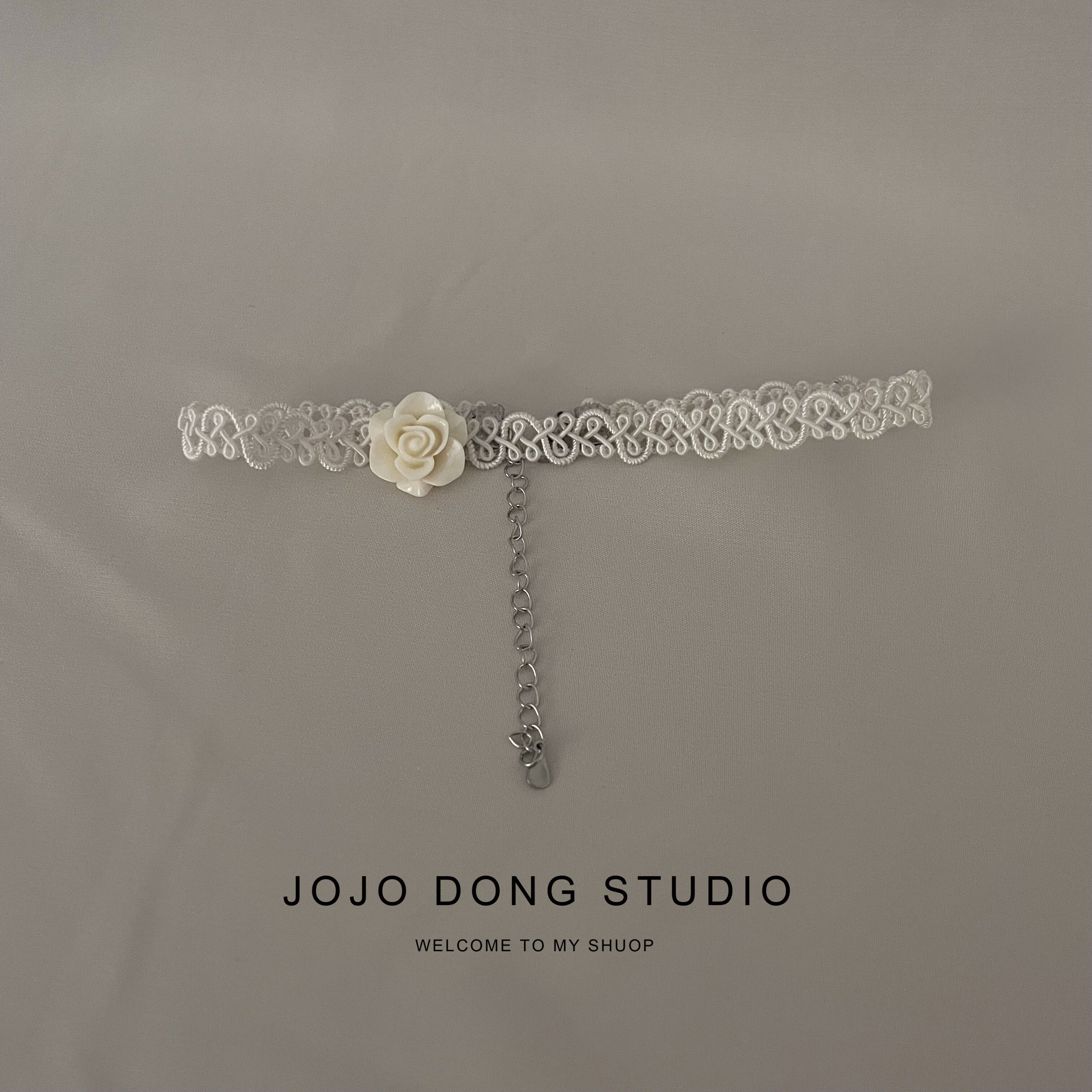 巨舒服春夏蕾丝玫瑰花项链choker纯手工复古项链锁骨链女颈带项圈