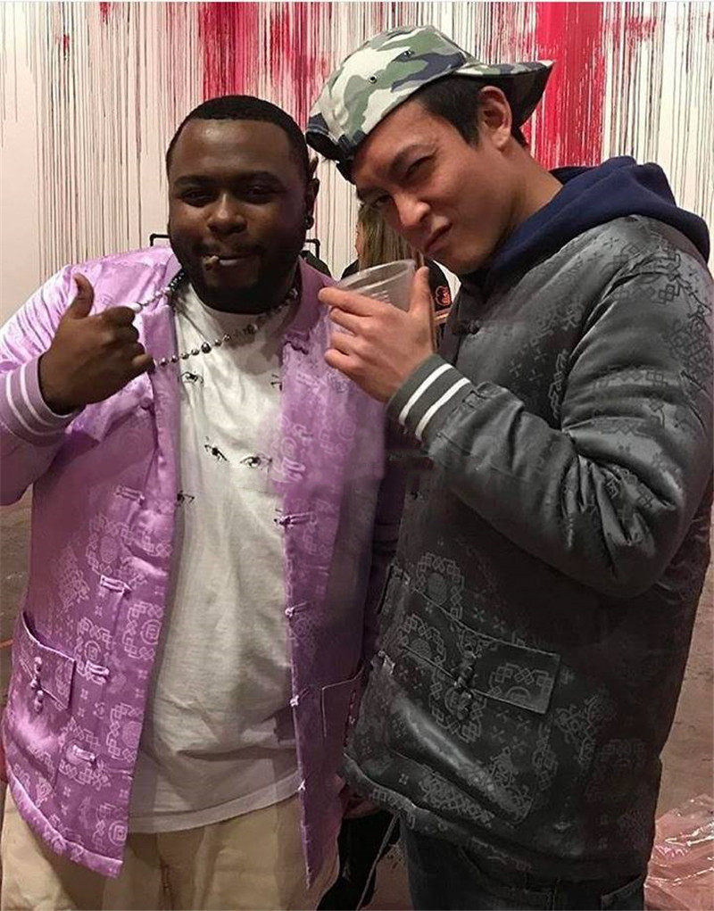 真丝亮面盘扣棉袄大码XL灰色红色宝蓝色中国风棉服男生时尚潮棉衣