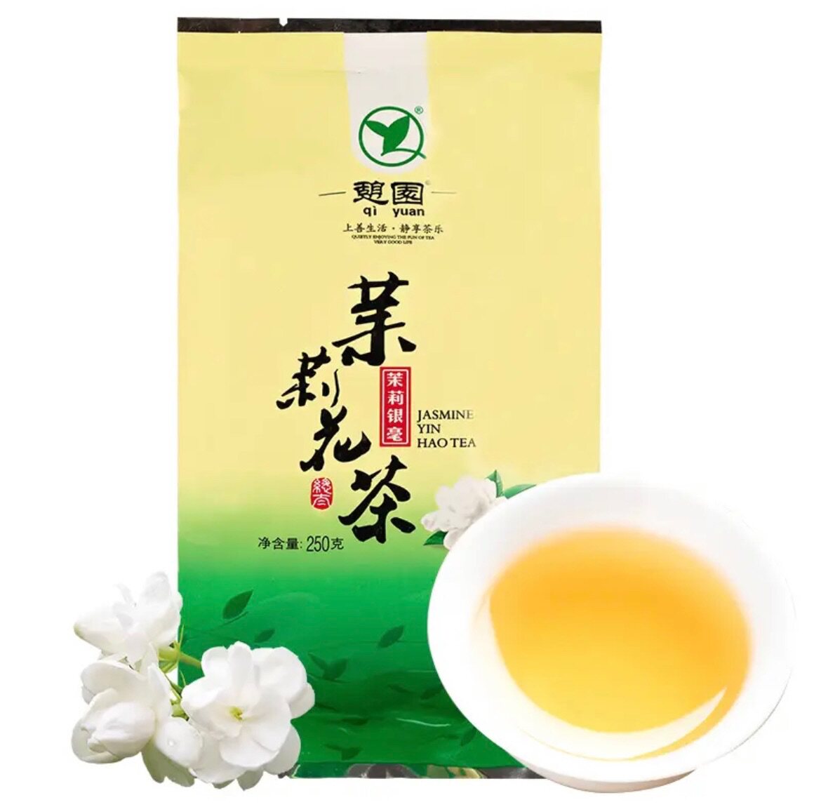 憩园茉莉花茶银毫福建工艺绿茶袋装组合再加工茶调味官方配货250g