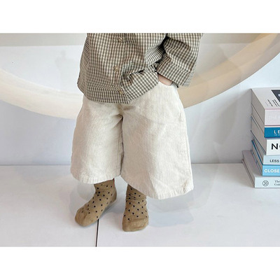 儿童灯芯绒八分休闲裤 韩国南大门童装2025秋款中大男女童裤子167