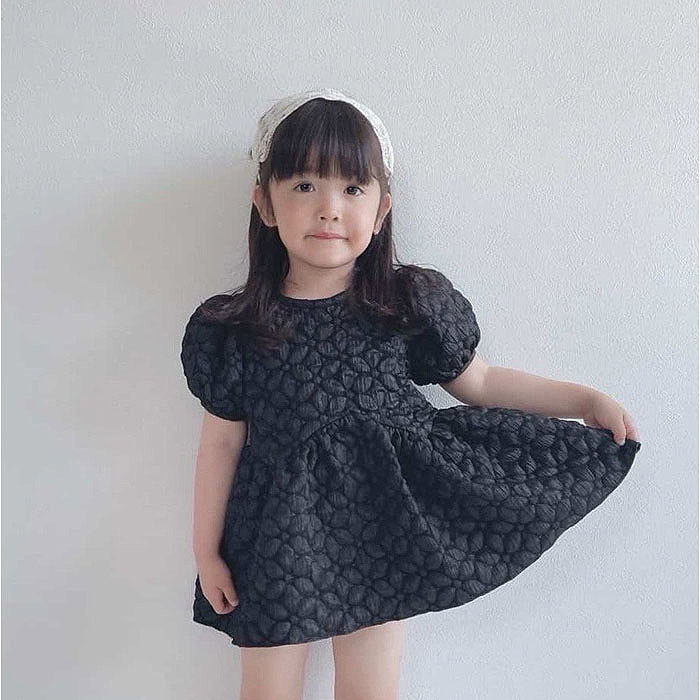 女童小童甜美泡泡袖迷你连衣裙 PEACH韩国代购童装26夏款裙子866