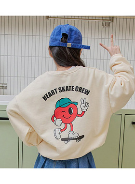 中大童女童休闲爱心滑板卫衣 Dore韩国代购进口童装26春款儿童431