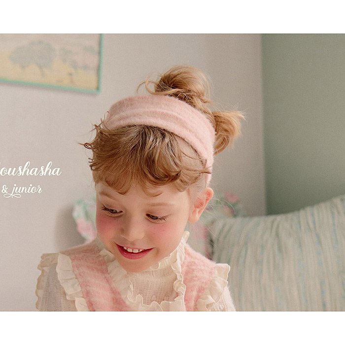 儿童发饰 SHA韩国代购进口童装2025冬款女童条纹毛绒弹力发带219