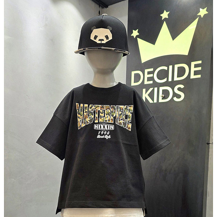 儿童迷彩字母短袖T恤 Decide韩国代购进口童装26春款中大男童921