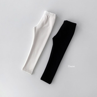 儿童舒适黑白加绒打底裤 Dsaint韩国童装代购25冬中大女童长裤705