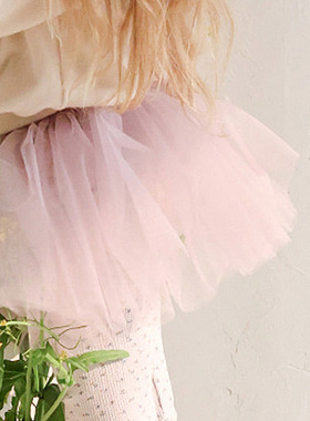 女童网纱系带迷你短裙 FLO韩国南大门童装代购26春儿童半身裙551