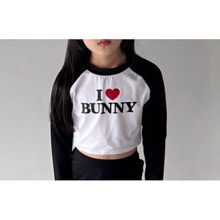 BUNNY韩国代购 泳衣 童装 26夏季 女童上衣2301 中大童插肩长袖 款 短款