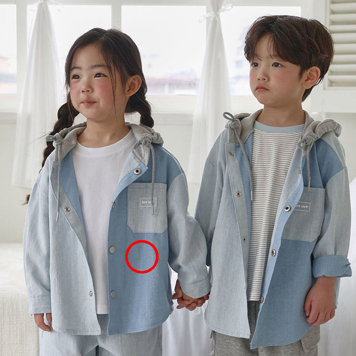 儿童洋气连帽牛仔外套 SAYHEY韩国代购南大门童装26春中大男女童