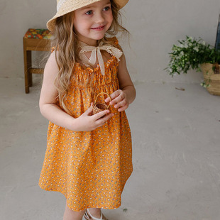 26夏季 小童甜美碎花公主背心连衣裙 FLO韩国代购 童装 女童551 款